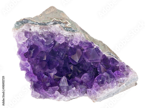 amethyst lilac druse isolated on white photo