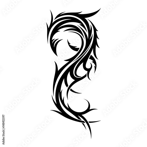 Abstract tribal tattoo design template.