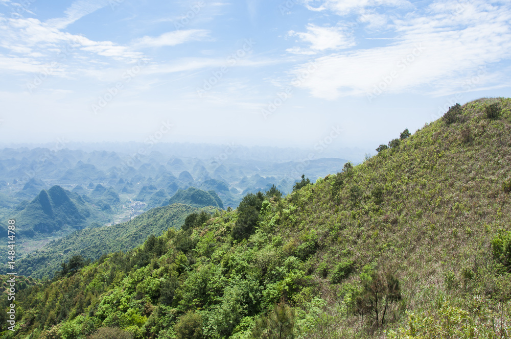 Mountains scenery with blue sky background in summer Mountains scenery with blue sky background in summer