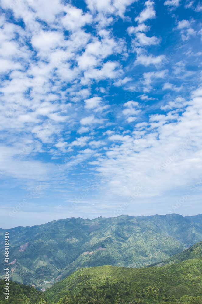 Mountains scenery with blue sky background in summer
Mountains scenery with blue sky background in summer