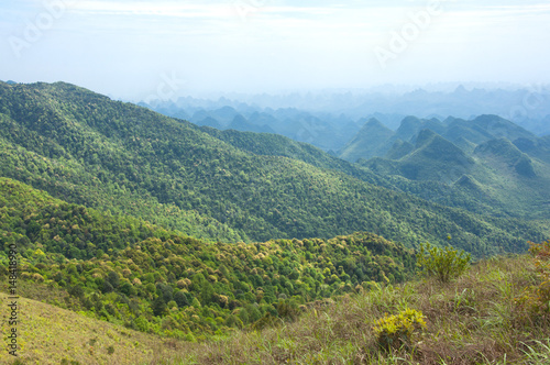 Mountains scenery with blue sky background in summer 