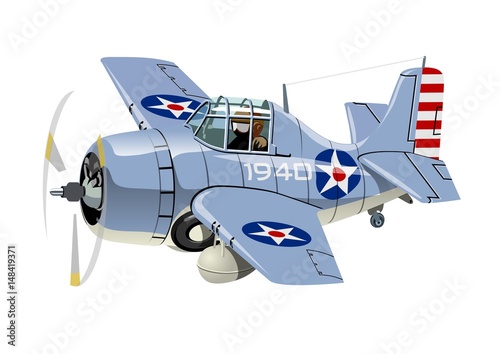 Cartoon Retro Fighter Plane