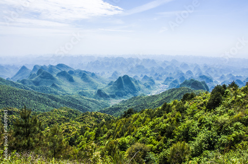 Mountains scenery with blue sky background in summer 