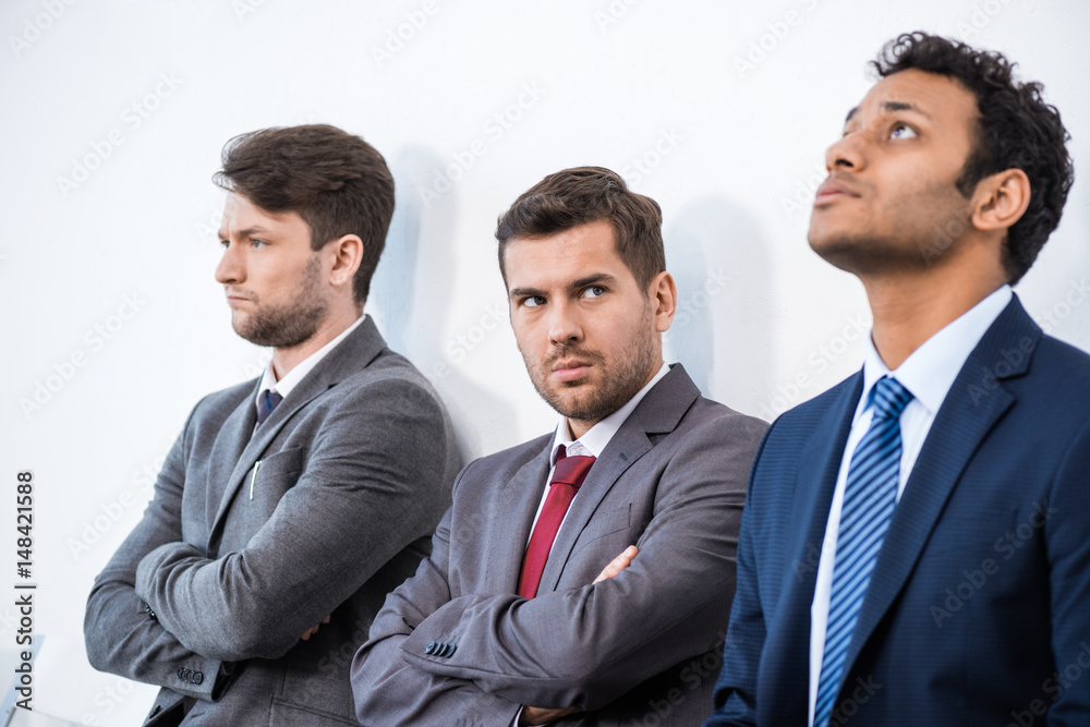 businessmen sitting in queue and waiting for interview in office, business concept businessmen sitting in queue and waiting for interview in office, business concept