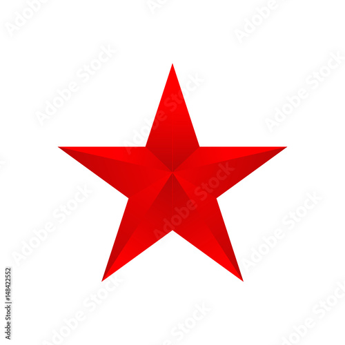 Valokuva Red star on a white background, vector illustration
