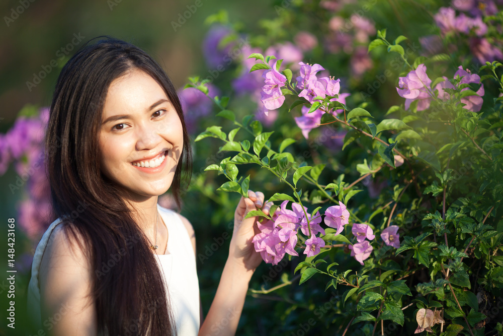 Thai pretty woman enjoying a freshness natural Thai pretty woman enjoying a freshness natural