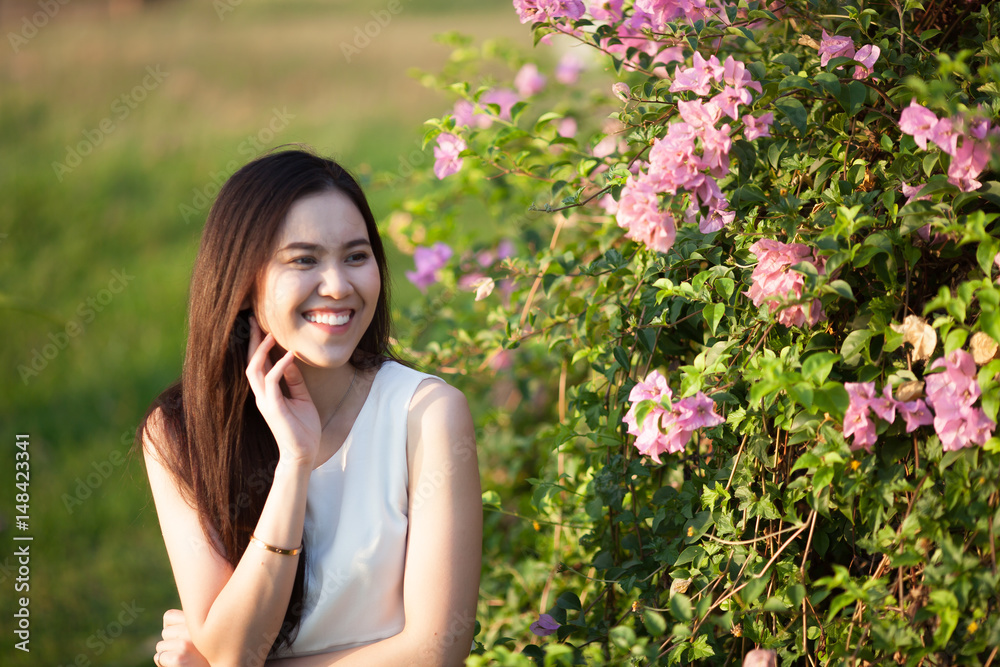 Thai pretty woman enjoying a freshness natural Thai pretty woman enjoying a freshness natural