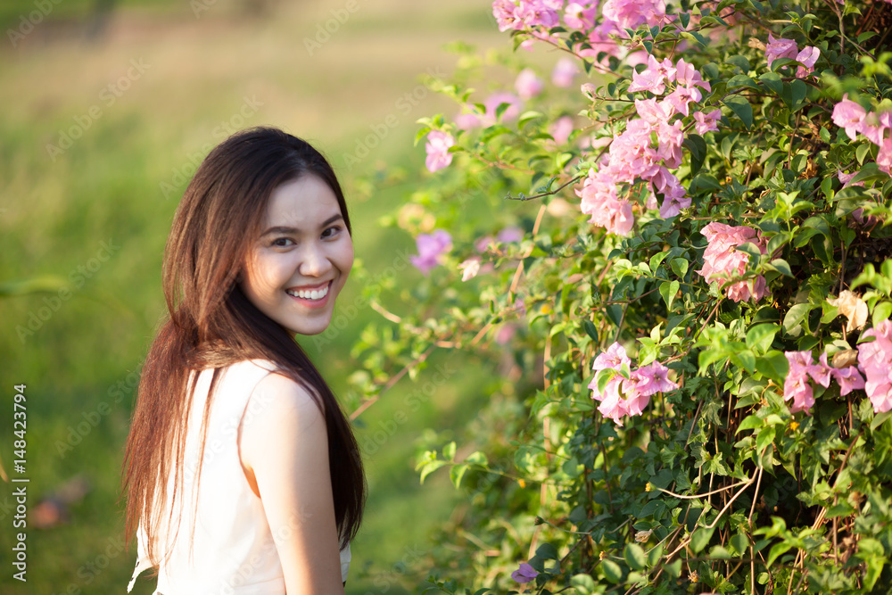 Thai pretty woman enjoying a freshness natural Thai pretty woman enjoying a freshness natural