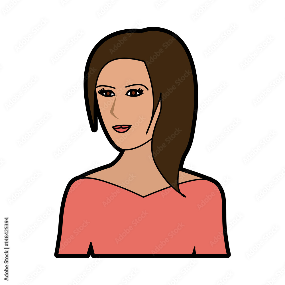 young pretty woman with long hair icon image vector illustration design young pretty woman with long hair icon image vector illustration design