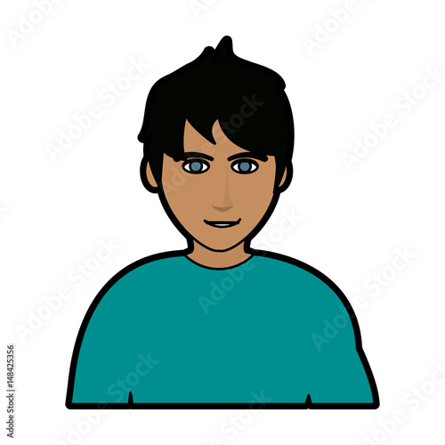 face of handsome tan skin man icon image vector illustration design 