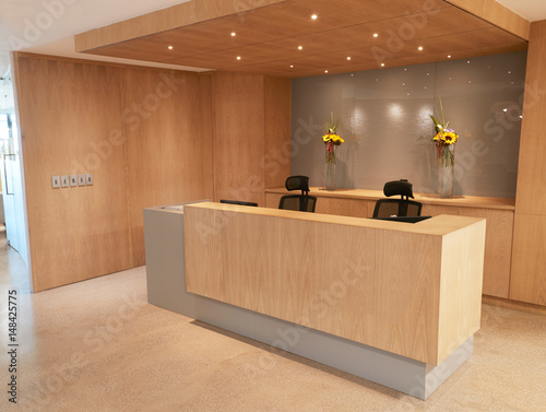 Foto Reception Area Of Modern Office With No People