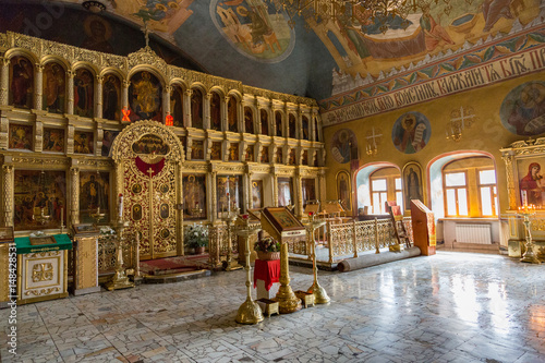 SERGIEV POSAD, RUSSIA - APRIL 26, 2017: Interior of the ensemble of orthodox buildings of the Holy Trinity Saint-Sergius Lavra
 photo