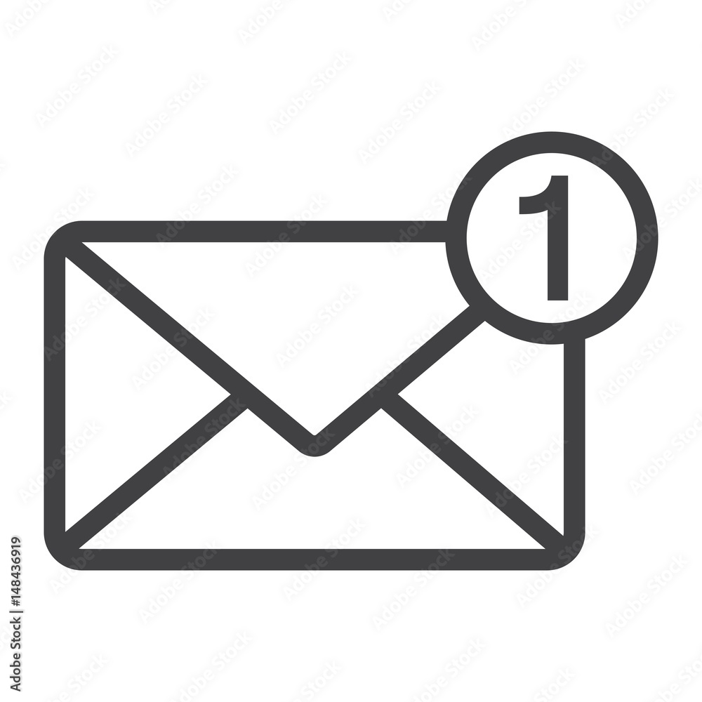 New message line icon, email and website New message line icon, email and website