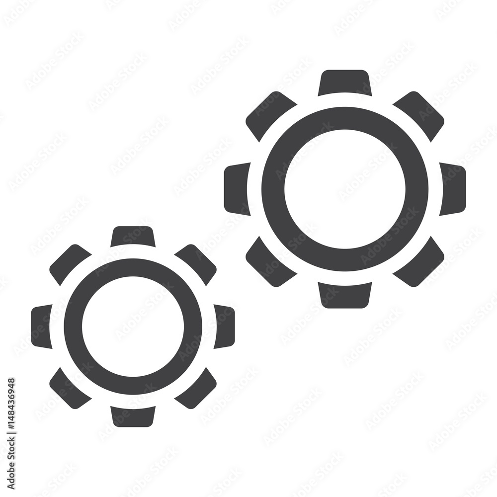 Settings solid icon, cogwheels and website Settings solid icon, cogwheels and website