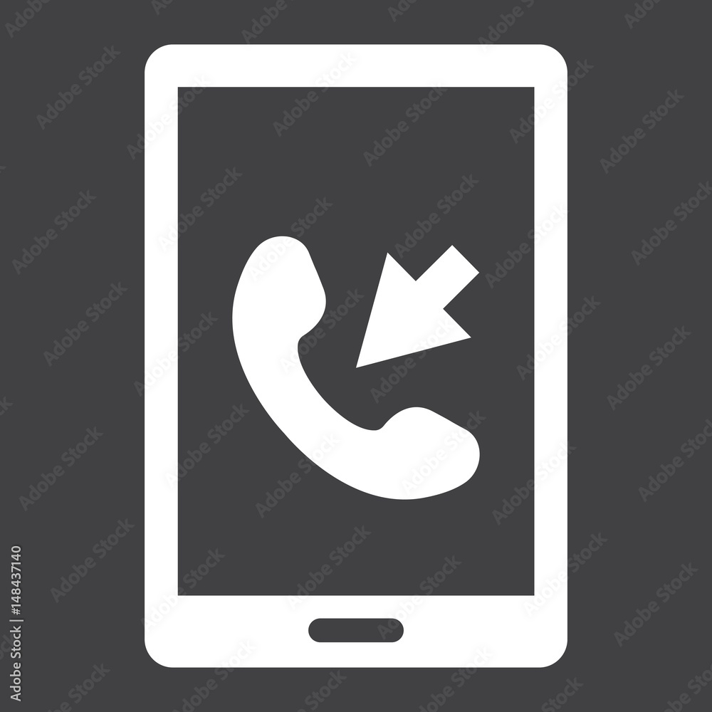 Incoming call solid icon, Contact us and website Incoming call solid icon, Contact us and website
