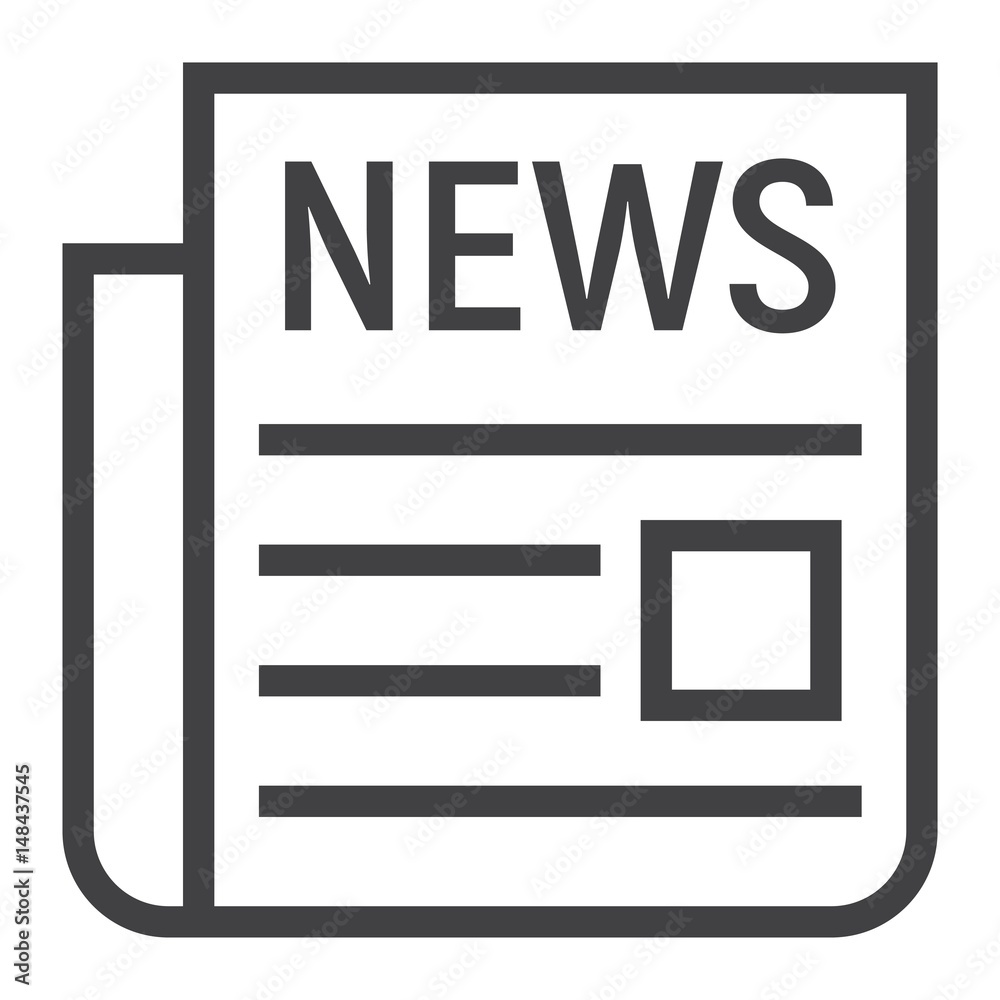 News line icon, newspaper and website News line icon, newspaper and website