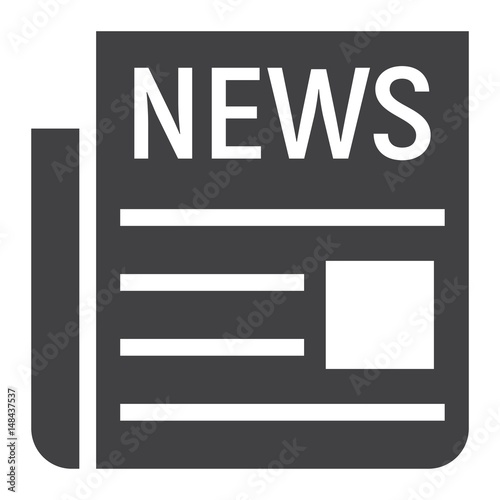 News solid icon, newspaper and website