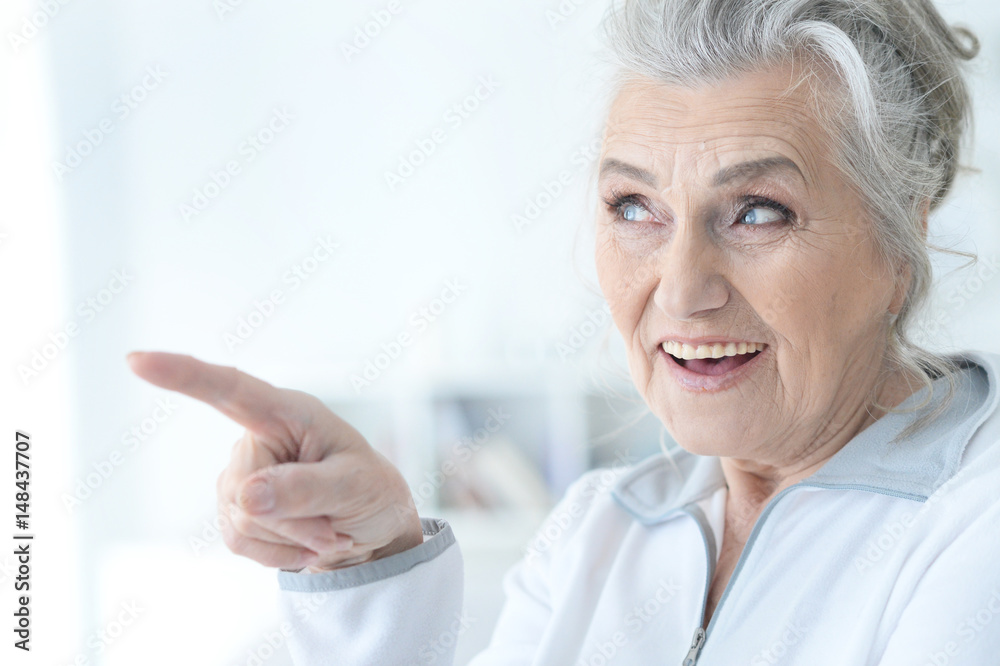 Beautiful gray-haired elderly woman Beautiful gray-haired elderly woman