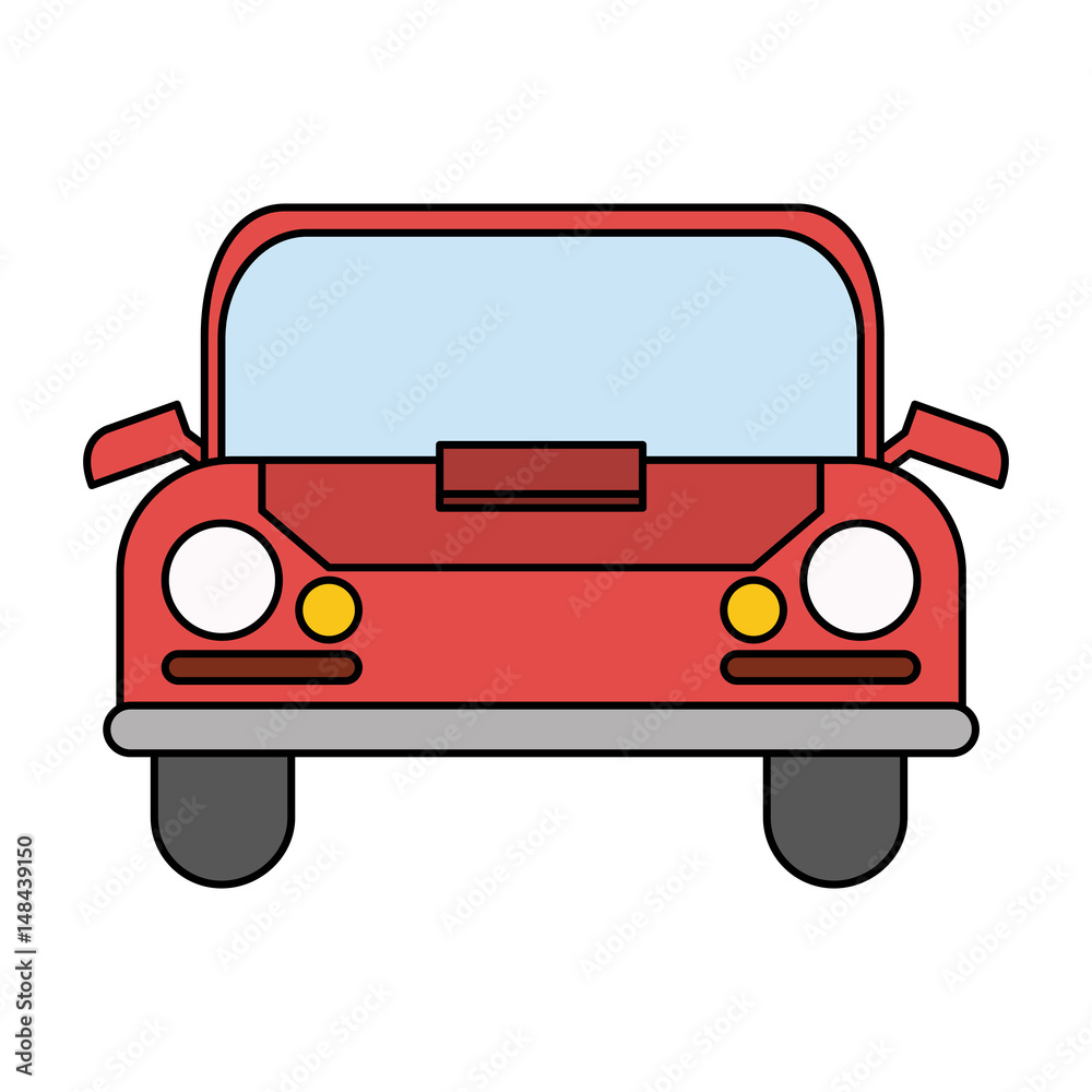 color image cartoon front view automobile vector illustration