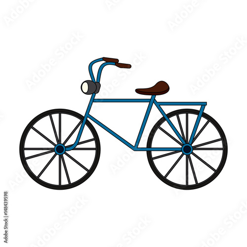 color image cartoon antique bicycle transport vector illustration