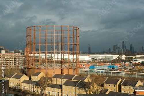 Photography UK, London, The Oval Gasholder in the city view