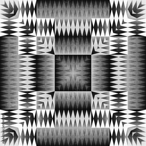 Ethnic Tribal Aztec Seamless Pattern. Geometric Ornamental illustration. Black and White Stylish Texture