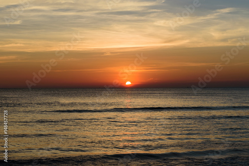 sunset on the beach.