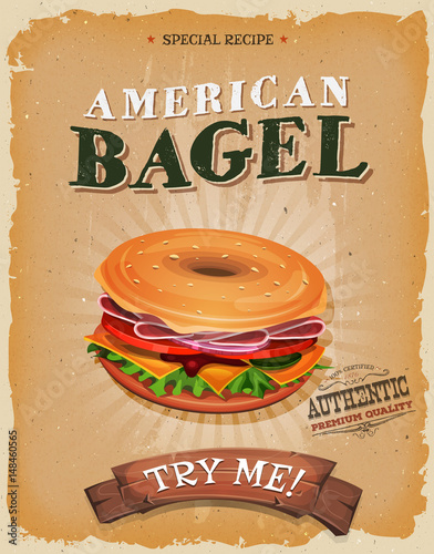 American Bagel Snack Poster