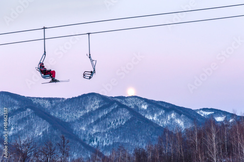 skier on the lift