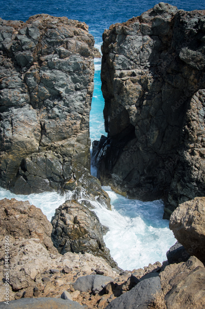 Cliffs of Las Palmas de Gran Canaria, Canary Islands, Spain, Atlantic Ocean - Stock Photo Cliffs of Las Palmas de Gran Canaria, Canary Islands, Spain, Atlantic Ocean - Stock Photo