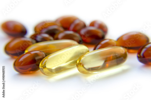 Obraz na plátně Pills of Omega-3 and lecithin