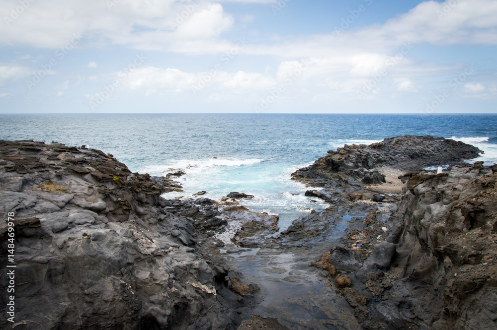 Cliffs of Las Palmas de Gran Canaria, Canary Islands, Spain, Atlantic Ocean - Stock Photo