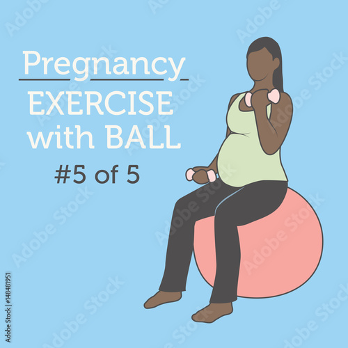 A Diverse African American Young Lady doing her Pregnancy Exercise and Yoga Workouts