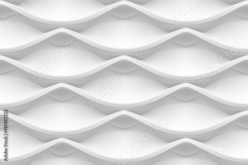 Fototapeta Naklejka Na Ścianę i Meble -  Vector seamless abstract geometric 3d waves pattern