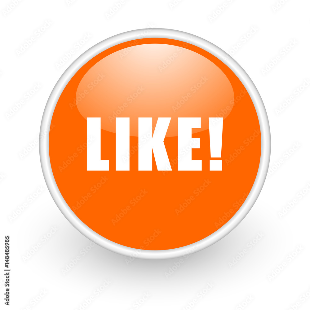 Like modern design glossy orange web icon on white background. Like modern design glossy orange web icon on white background.