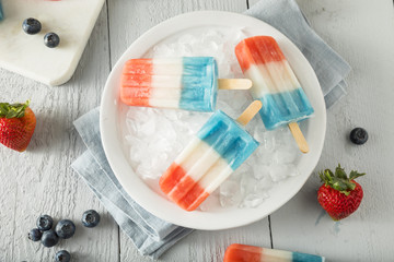 Patriotic Red White Blue Popsicles