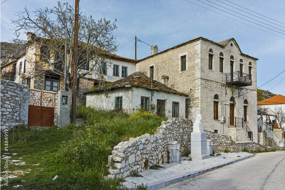 Old stone house in the village of Theologos,Thassos island, East Macedonia and Thrace, Greece  