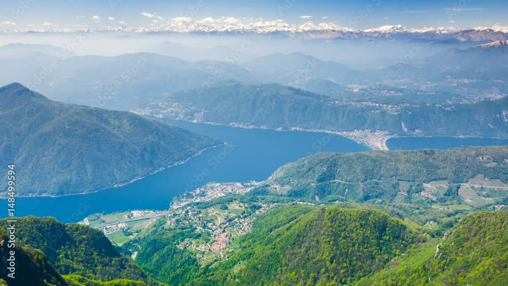 View to Lugano city, San Salvatore mountain and Lugano lake from Monte Generoso, Canton Ticino, Switzerland
View to Lugano city, San Salvatore mountain and Lugano lake from Monte Generoso, Canton Ticino, Switzerland