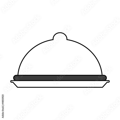 color silhouette image cloche food vector illustration