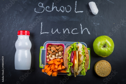 Fresh healthy school lunch