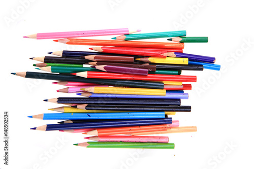 color crayons isolated