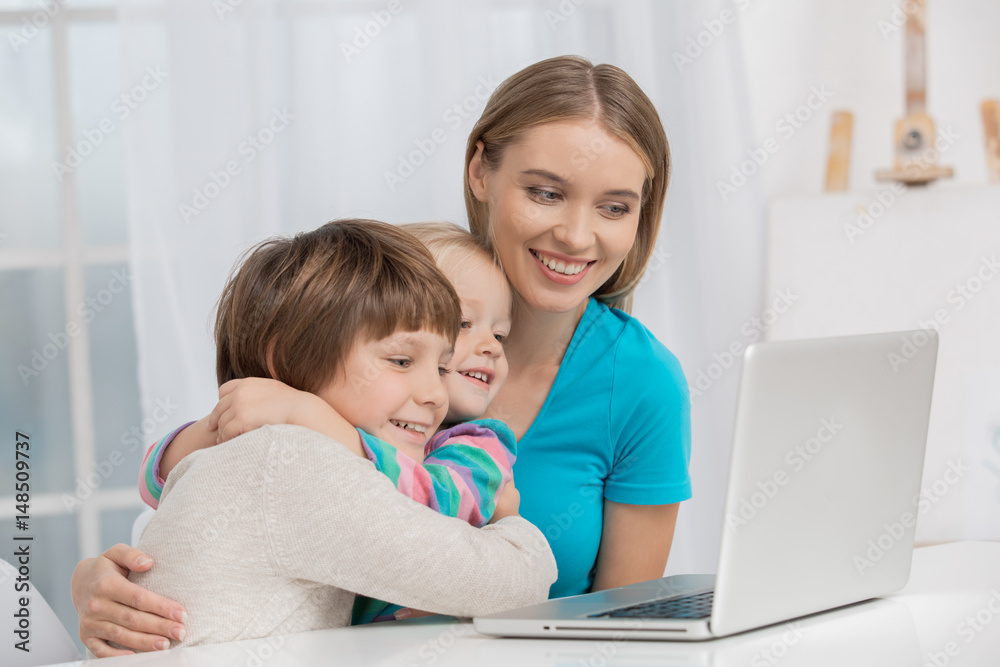 Mother and Children Parenting Motherhood Love Care Concept Mother and Children Parenting Motherhood Love Care Concept