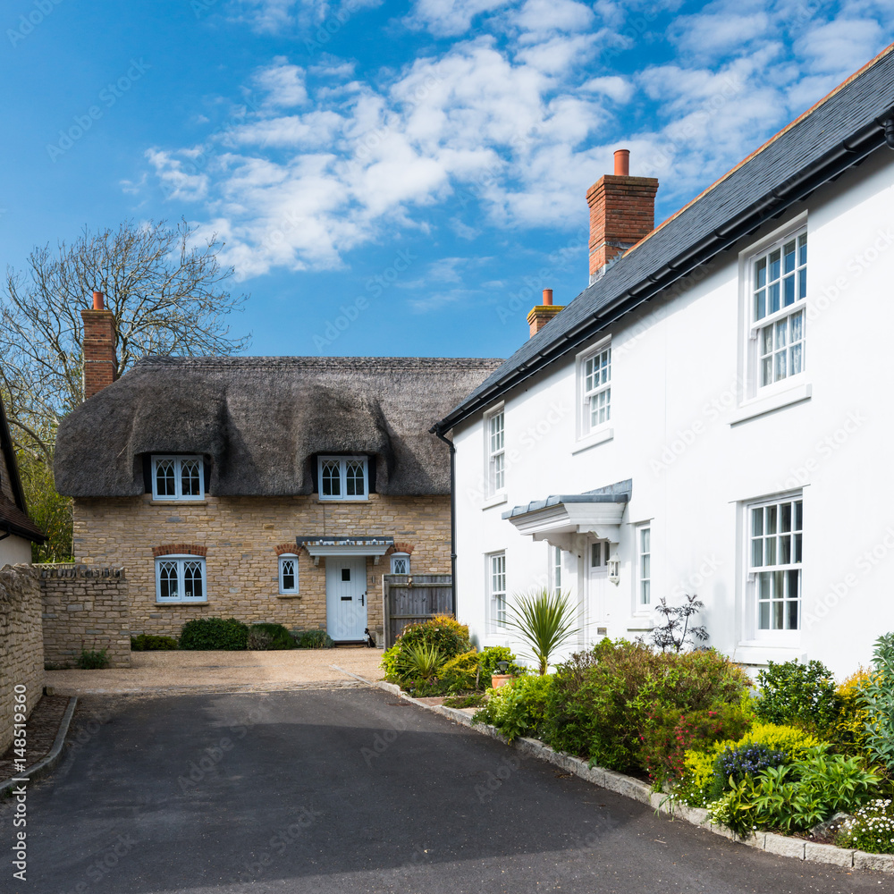 Thatched Cottage English Village House 