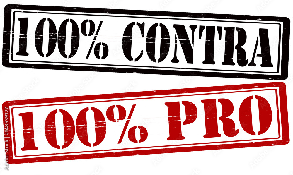 Fototapeta premium One hundred percent pro and contra