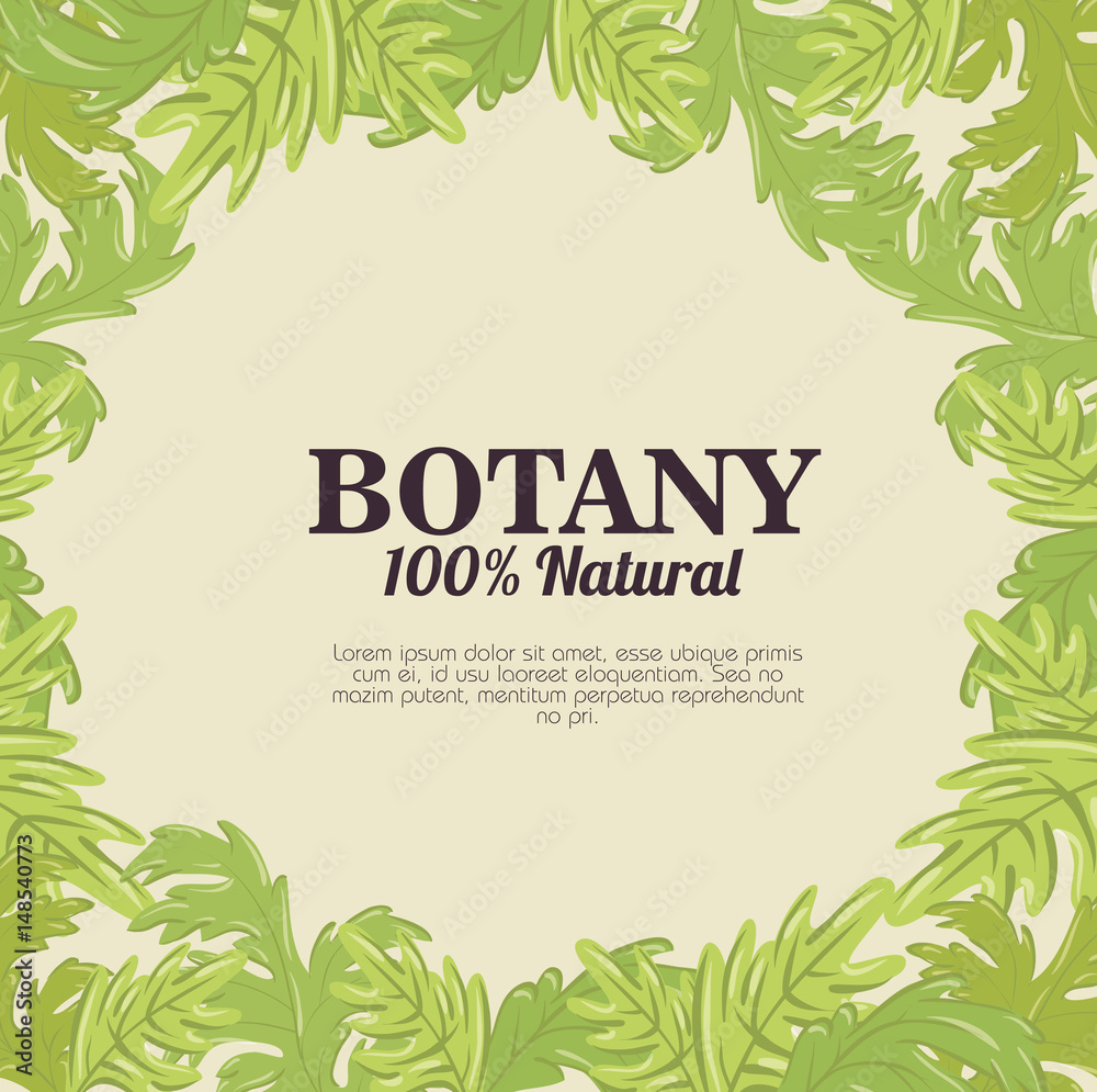 botany 100 percent natural vector illustration design