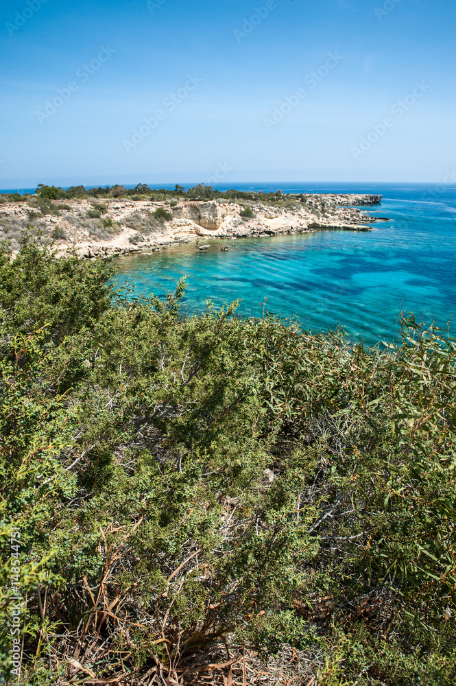  blue sea. Cyprus. cape greco national forest park  
