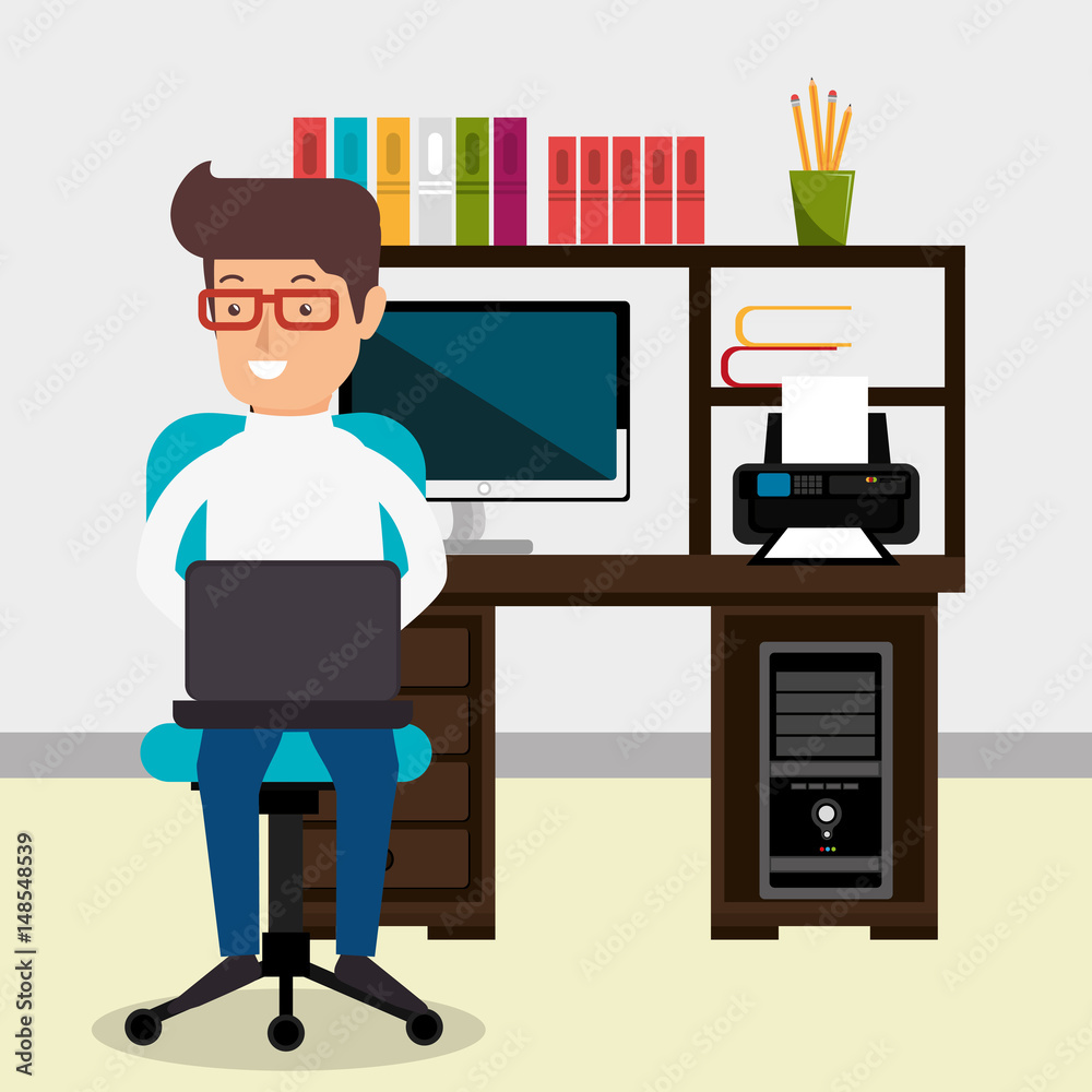 businessman working in the office vector illustration design businessman working in the office vector illustration design