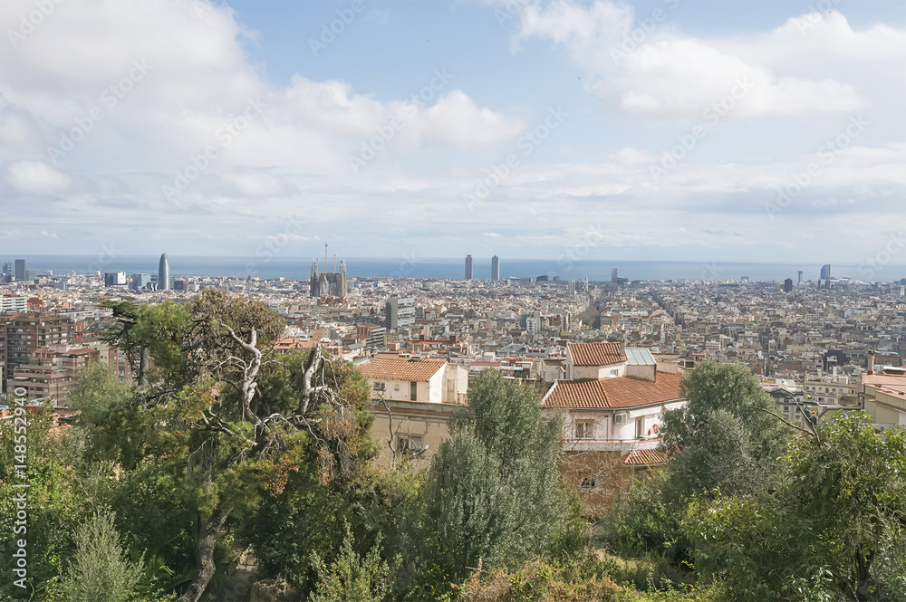 View on Barcelona city center