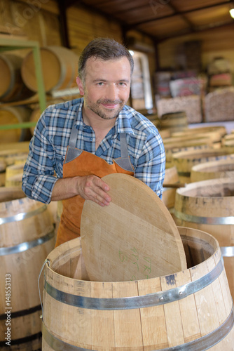 worker in the cooperage