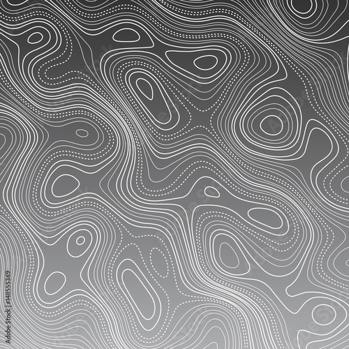 Topography map style pattern - bold and dotted white lines on light blue background. Texture for documents, textile, wrap or wallpaper.